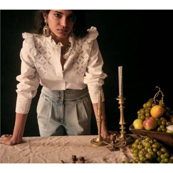 Sézane Mary shirt ecru/cream Sz 36 (US 4) - Picture 1 of 4